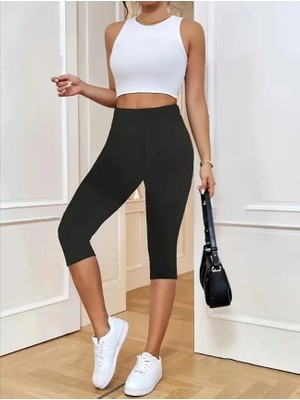 Kadın Yüksek Bel Dalgıç Midi Tayt