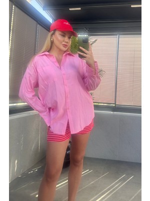 Pembe Tek Cepli Tensel Gömlek