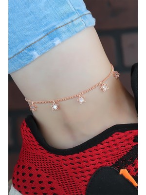 Zirkon Taşlı Rose Renk Yıldızlı Hal Hal