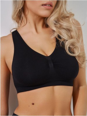Siyah Rosella Model Spor Korse Büstiyer Sarkma Önleyici Sıkı Büstiyer Pedsiz Korse Sütyen Siyah Ren