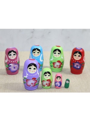 4'lü Ahşap Matruşka 8 cm
