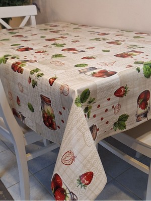 Başak Ev Tekstili Elyaflı Pvc Muşamba - Desenli Silinebilir Masa Örtüsü ( Gri )