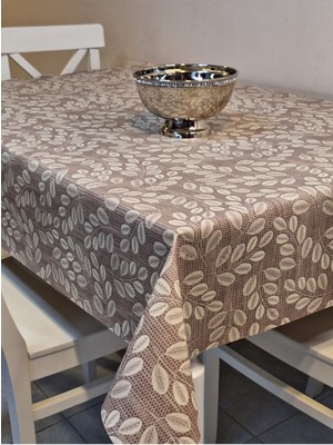 Başak Ev Tekstili Elyaflı Pvc Muşamba Desenli Silinebilir Masa Örtüsü Kahverenği?