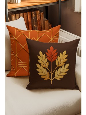 Çift Tarafı Dijital Baskılı  4'lü Kırlent Kılıfı Seti (Panç /punch Nakış Desen Görünümlü)