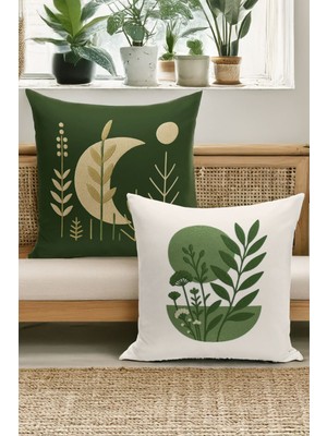 Çift Tarafı Dijital Baskılı  4'lü Kırlent Kılıfı Seti (Panç /punch Nakış Desen Görünümlü)