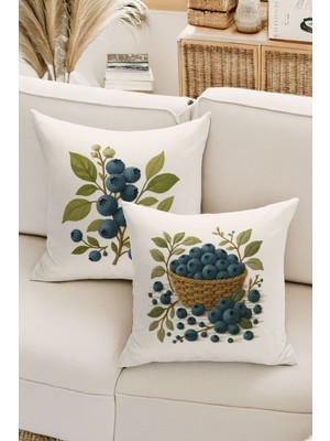 Çift Tarafı Dijital Baskılı  4'lü Kırlent Kılıfı Seti (Panç /punch Nakış Desen Görünümlü)