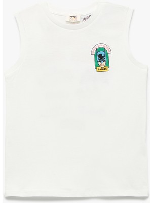 Koton Lisanslı Batman Baskılı Pamuklu Bisiklet Yaka Atlet