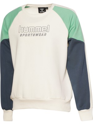 Hummel Erkek Çocuk Bisiklet Yaka Sweatshirt Ekru Düz Desenli Rahat Kesim Sezonluk Ürün