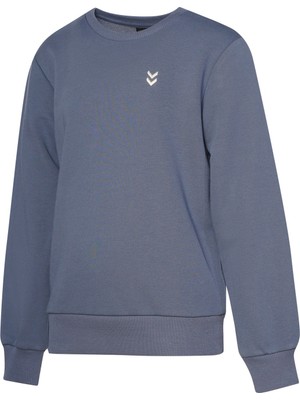Hummel Pulse Kız Çocuk Mavi Sweatshirt Düz Desenli Regular Fit Konforlu ve Şık Tasarım