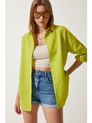 Oversize Basic Gömlek LDD0003 YAĞ YEŞİLİ