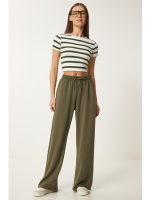 Geniş Paça Modal Eşofman Altı LUB0070 HAKİ