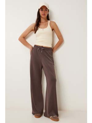 Geniş Paça Modal Eşofman Altı LUB0070 KAKAO