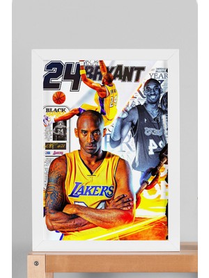Kobe Bryant Çerçeveli Tablo - Los Angeles Lakers Nba Posteri Tablo