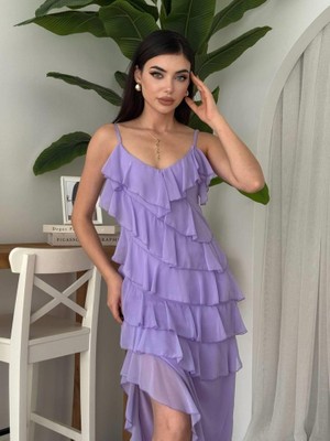 Edolika Ples Yırtmaç Detaylı Elbise