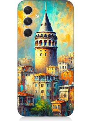 Teknomeg Samsung Galaxy S23 Fe Uyumlu Galata’da Renkli Işıklar  Desenli Silikon Kılıf