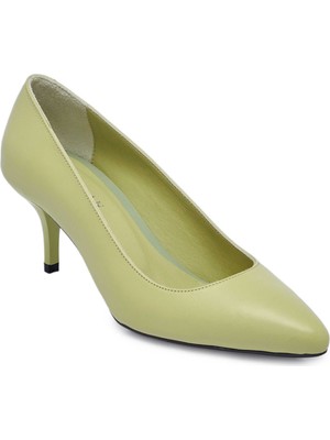 Tergan Yeşil Hakiki Deri Kadın Stiletto - K24S1AY67737-S1X