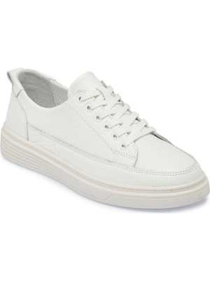 Tergan Beyaz Hakiki Deri Kadın Sneaker - K25I1AY67820-A26