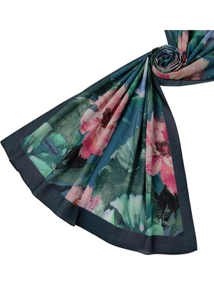Emproyal Organik Pamuk Çiçek Desen Şal 75X190 cm