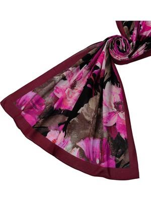 Emproyal Organik Pamuk Çiçek Desen Şal 75X190 cm