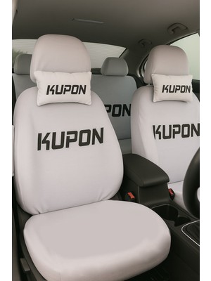 Pozart Kupon Yazılı Servis Kılıfı 8parça Set 2xboyun Yastığı Emniyet Kemer Pedi ve Ön Arka Koltuk Seti