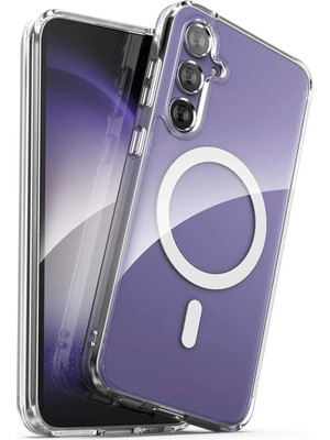 Fibaks Samsung Galaxy S23 Kılıf Kamera Çıkıntılı Magsafe Wireless Şarj Sert Şeffaf Darbe Emici Kapak
