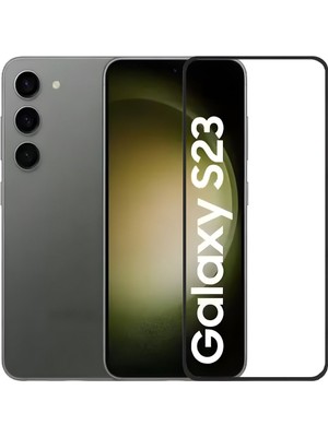 Fibaks Samsung Galaxy S23 Tam Ekran Koruyucu Kırılmaz Cam 9H Temperli Koruma Dayanıklı 5D