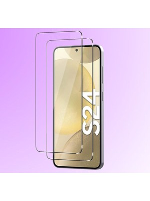 Fibaks Samsung Galaxy S24 Uyumlu Ekran Koruma Şeffaf Kısa Tamperli Cam Ekran Koruyucu