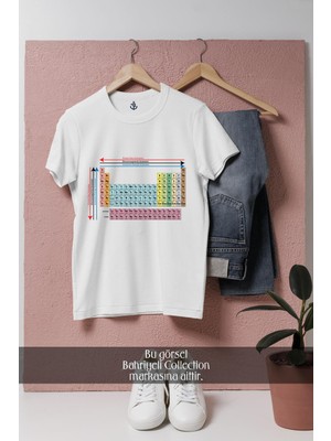 Oversize Kimya Periyodik Tablo - Cetvel  Tasarımlı Unisex T-Shirt