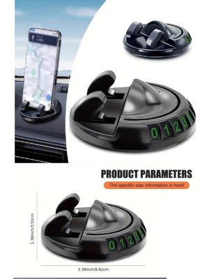 Brokoli Home 360° Dönebilen Yapışkanlı Numaratörlü Araç Telefon Tutucu, Numaratör