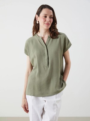 Lcwaıkıkı Classic Kaçık Yaka Dokulu Bluz  (S5)