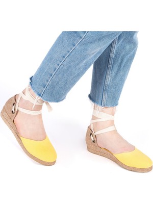 Gerçek Elişi Hasır Jüt Bileğe Bağlı Ipli Günlük Kadın Espadril Handmade