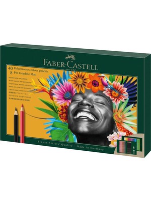 Faber-Castell Polychromos & Pitt Graphite Matt 50'li Hediye Seti, Parlak ve Canlı Renkler