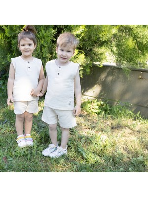 Müslin Kolsuz Yazlık Bebek Takımı