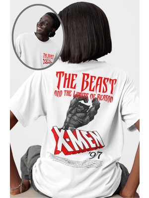 Unisex X-Men 97 Sırt Baskılı Tişört, Oversize Mar Vel Comics Temalı T-Shirt