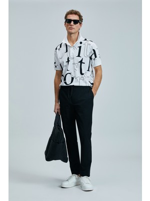 Lufian Glen Smart Erkek Chino Pantolon Slim Fit Siyah