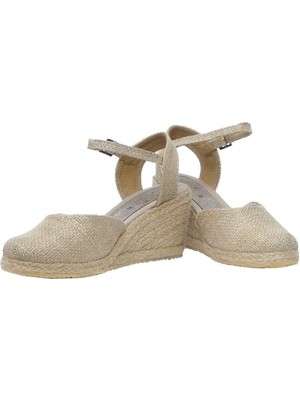 Dolgu Topuk Keten Ön Hasır Arka Açık Sandalet Çuval