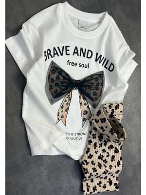 Kız Çocuk Yazlık Leopar Desenli Taytlı Alt Üst Takım Özel Gün Günlük Yazlık Takımlar