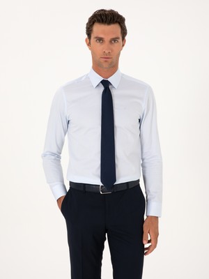 Cacharel Erkek Açık Mavi Slim Fit %100 Pamuk Klasik Gömlek 50304037-VR003
