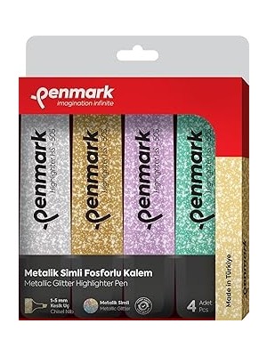 Penmark Fosforlu Kalem 4 Lü Karışık Renk Simli