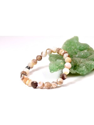 Akik Taşı Bileklik Faset Kesim (Nazar-Koruyucu)