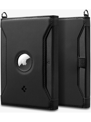 Spigen Passport Holder RFID Korumalı AirTag Destekli Seyahat Çantası Pasaport Cüzdan Black - AFA08852