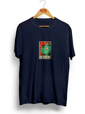 Bulbasaur Pokemon / Erkek Lacivert Renk T-Shirt / %100 Pamuk Premium Quality / Regular Fit