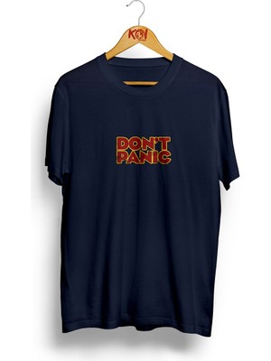 Don't Panic 2 / Erkek Lacivert Renk T-Shirt / %100 Pamuk Premium Quality / Regular Fit