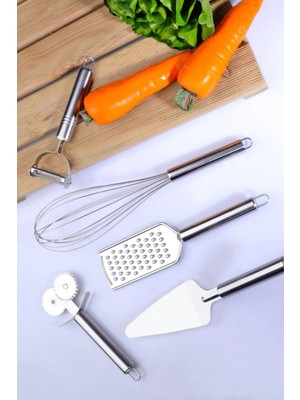 Alya 5 Parça Paslanmaz Çelik Mutfak Servis Seti