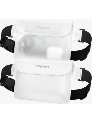 Spigen Aqua Shield WaterProof iPX8 Sertifikalı Su Geçirmez Bel Çantası (2 Adet) A620 Snow White - AMP06022
