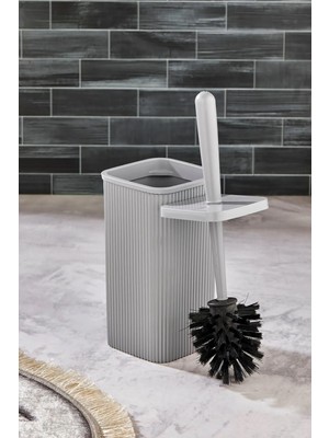 Line Çizgili Plastik Tuvalet Fırçası - Klozet Fırçası