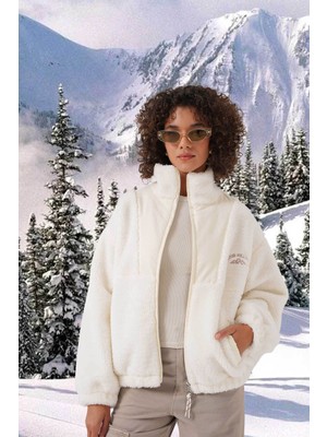 Bigdart Peluş Ekru Kadın Mont 5194