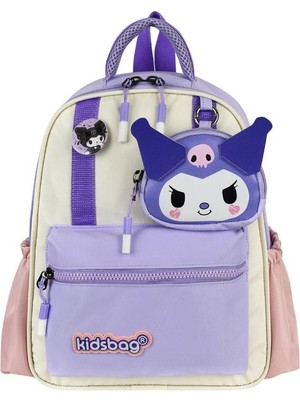 Kız Çocuk Anaokulu Sırt Çantası Kuromi Benzeri Kreş Çantası 33*25 cm Ortopedik Su Itici Kumaş