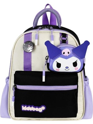 Kız Çocuk Anaokulu Sırt Çantası Kuromi Benzeri Kreş Çantası 33*25 cm Ortopedik Su Itici Kumaş