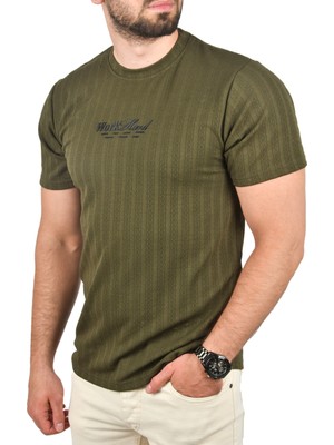 Deepsea Dar Kesim Pamuklu Tişört Slim Fit Nefes Alan Yumuşak Dokulu Tişört 2504351